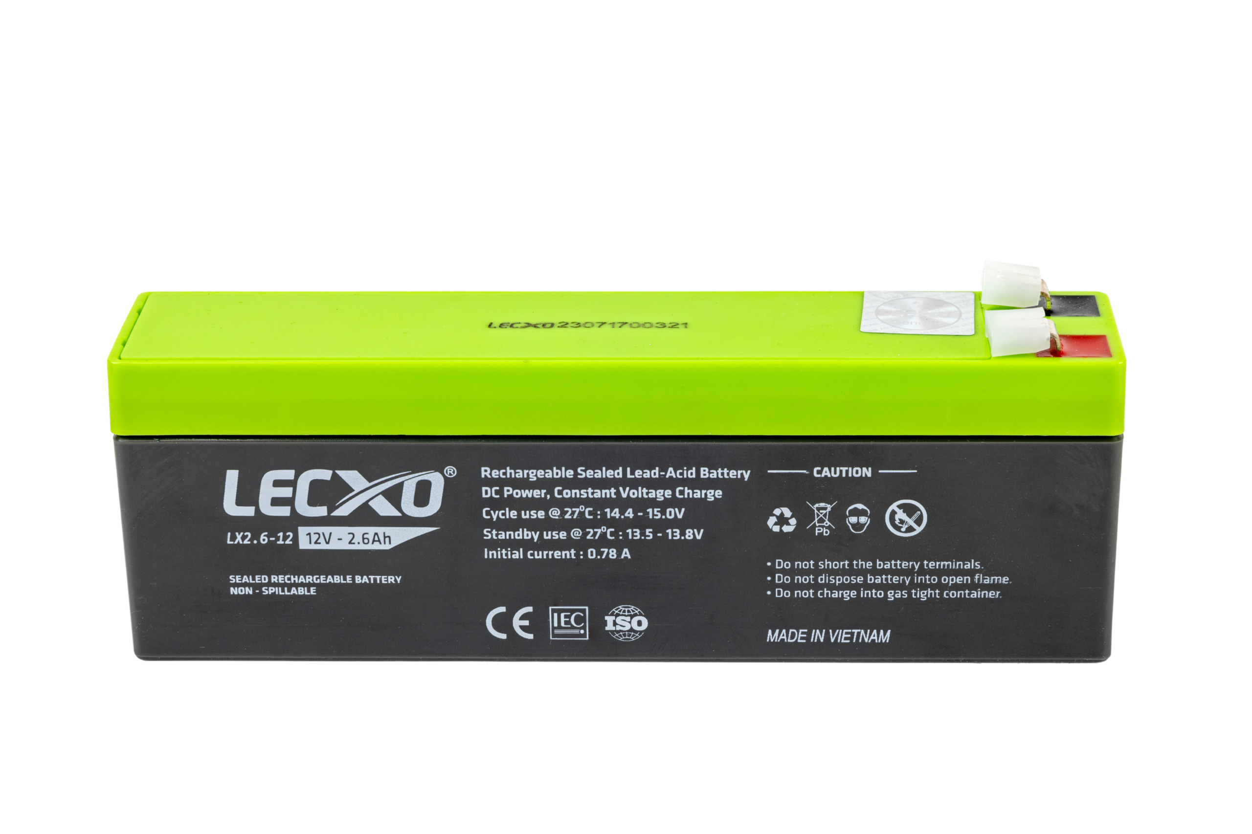 Rechargeable Sealed Lead Acid Battery 12V 2.6AH