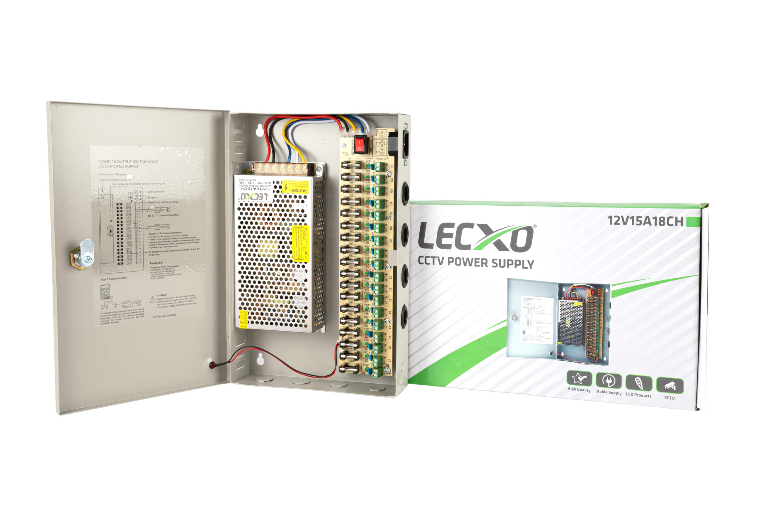 CCTV Power Box <br>12V 15A 18-Channel - Image 2