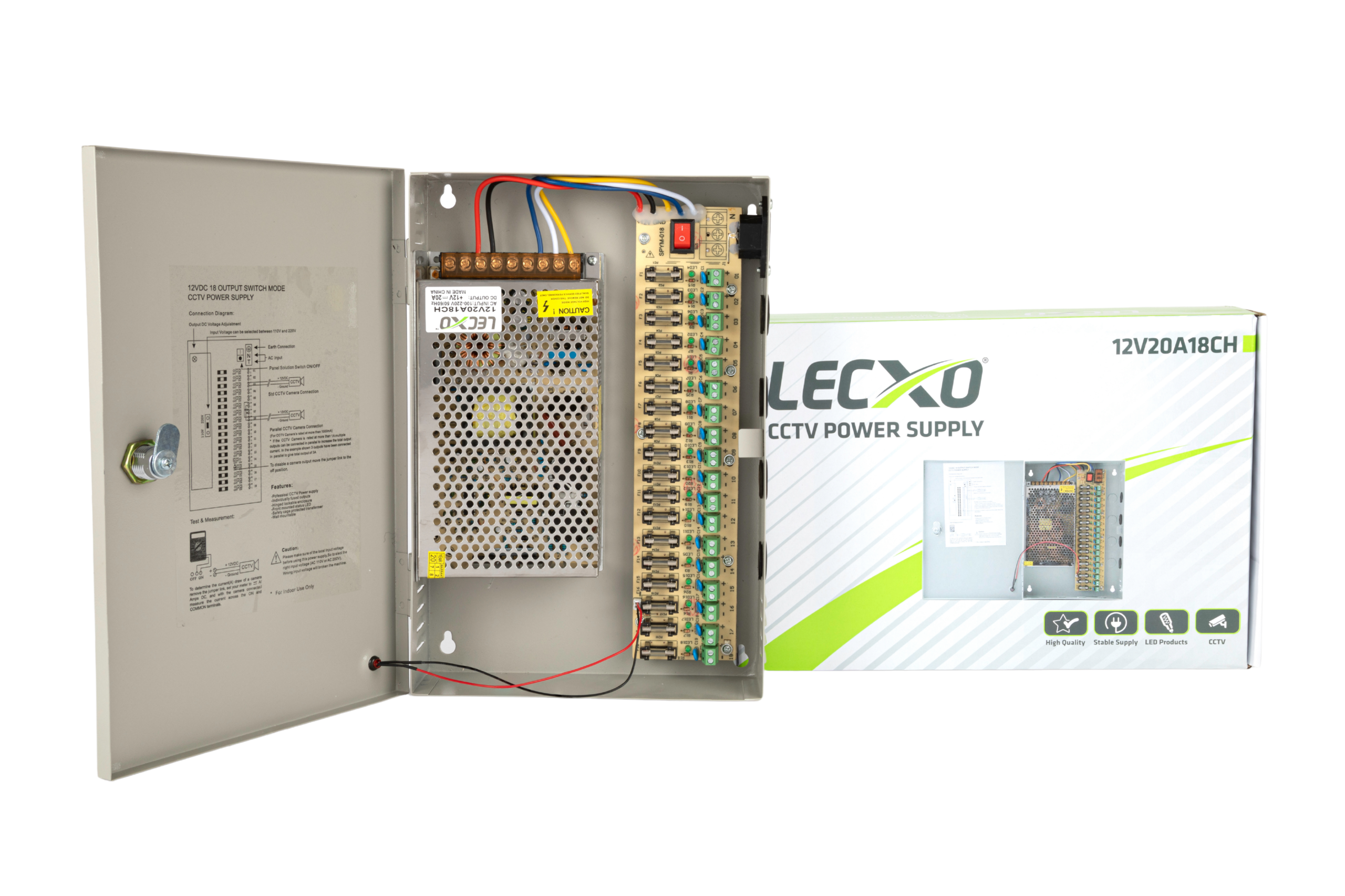 CCTV Power Box <br>12V 20A 18-Channel - Image 2