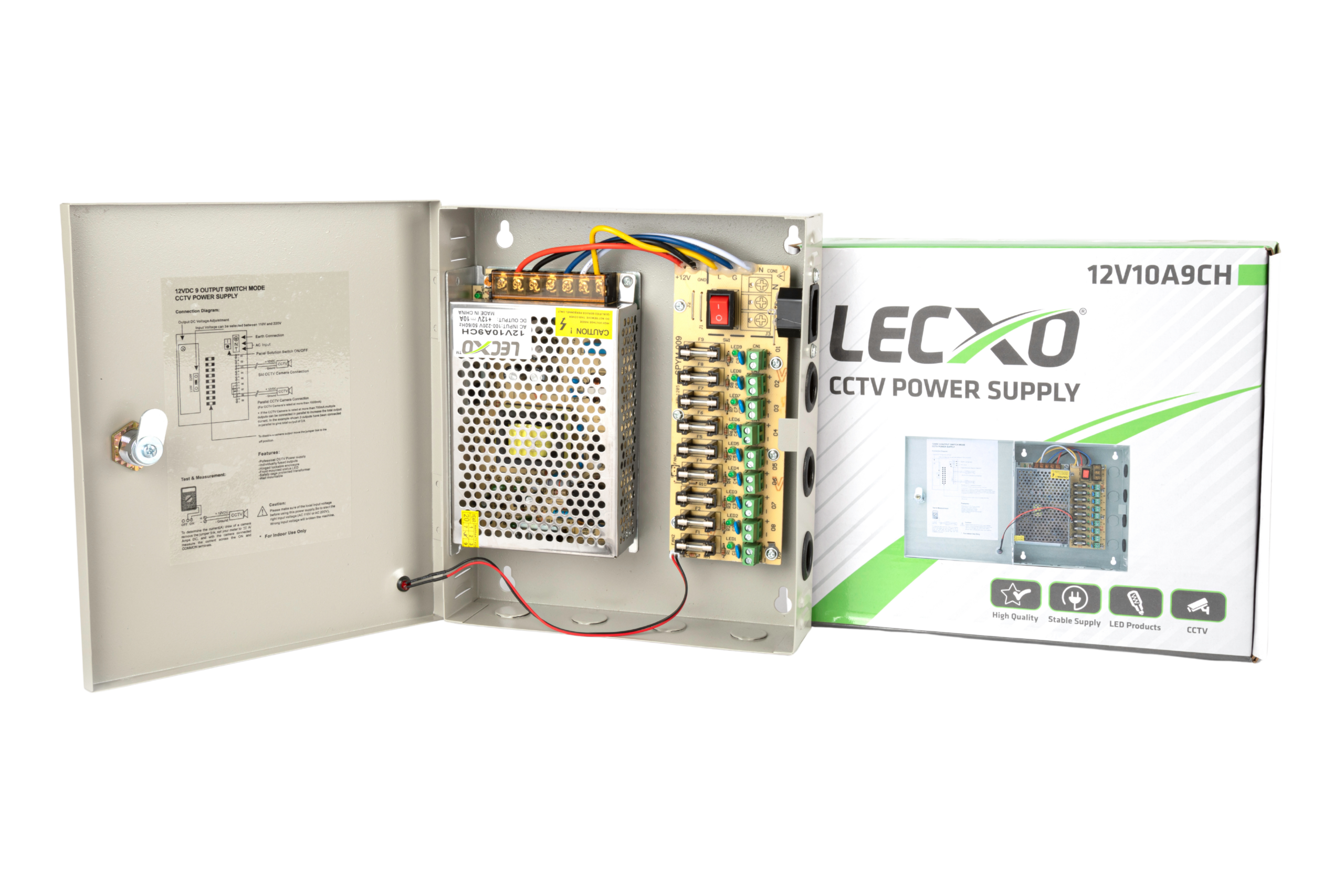 CCTV Power Box <br>12V 10A 9-Channel - Image 2